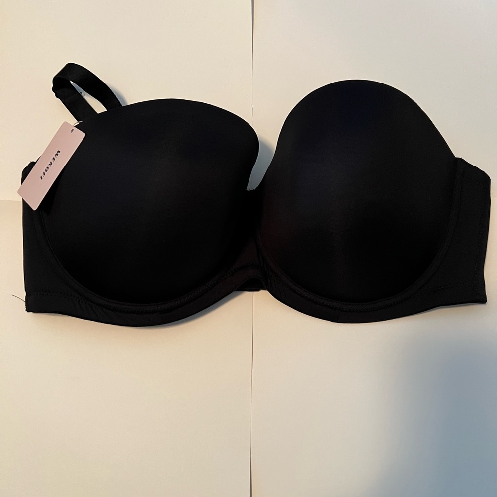 Black Strapless Convertible T-Shirt Bra - Women Intimates